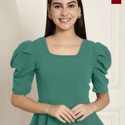 Tromko Pack Of 2 Square Neck Puff Sleeve Top-image-27
