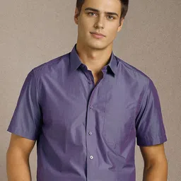 Louis Philippe Men Solid Spread Collar Pure Cotton Formal Shirt-picture-9