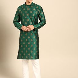 MANQ Men Ethnic Motifs Printed Regular Kurta with Pyjamas image 1