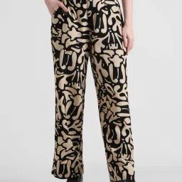 Only Beige & Black Printed Pants-image-94