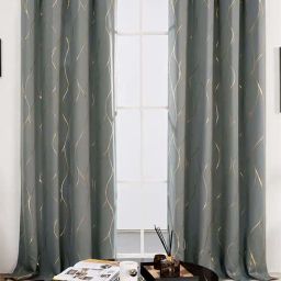 Urban Space Grey Polyester Door Curtain With Tieback & Eyelet-image-52