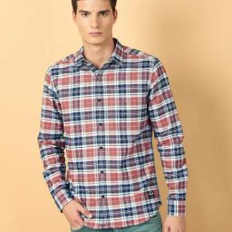 Wrangler Red Regular Fit Checks Shirt-picture-12