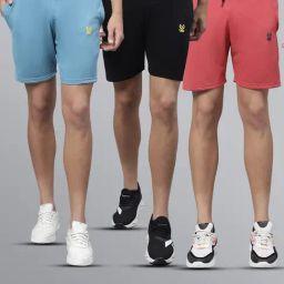 Vimal Jonney Multicolor Regular Fit Lounge Shorts - Pack of 3-image-71