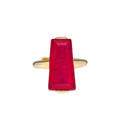 MISS JO 925 Sterling Silver Gold Plated Mystic Moonstone Adjustable Cocktail Finger Ring-51