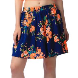 Cation Blue Printed A-Line Skirt-image-39