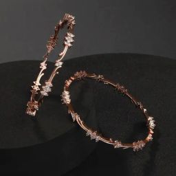 Aatmana Rose Gold-Plated & American Diamond Studded Bangles - Set of 2-12