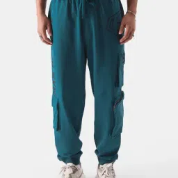 The Souled Store Superman: Man of Steel Teal Regular Fit Cargo Joggers-image-28