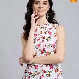 THE FAB FACTORY Women Pack of 2 Floral Printed Round Neck Tops-picture-1