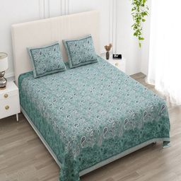 CHICERY Multicoloured Floral 210 TC King Bedsheet with 2 Pillow Covers-picture-54