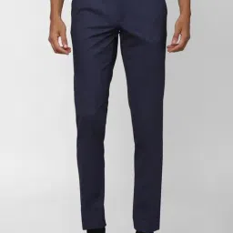 Van Heusen Navy Slim Fit Texture Trousers-image-81