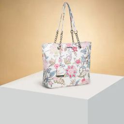 Forever Glam by Pantaloons White Floral Medium Tote Bag-image-27
