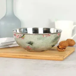 India Circus by Krsnaa Mehta Green Steel Spring Bloom Bowl (1.25 L)-picture-6