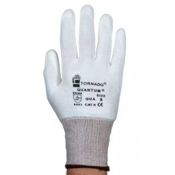 Tornado Quantum White Abrasion Resistant Work Gloves Size 9 Polyurethane Coating, QUA-09-image-99