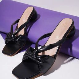 The White Pole Women's Black Casual Sandals-image-92
