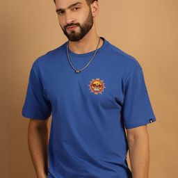 Oversized Graphic Blue T-Shirt-image-50