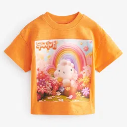NEXT Girls Graphic Printed Pure Cotton T-shirt-image-64