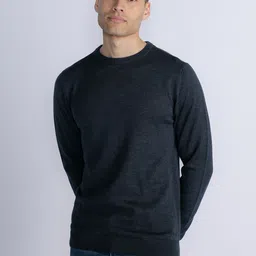 Petrol Round-Neck Regular Fit Pullover-image-43