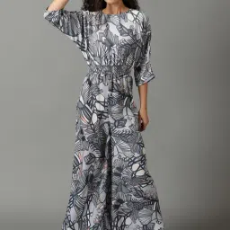 SHOWOFF Blue Printed Jumpsuit-image-52