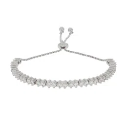 Anayra 92.5 Sterling Silver American Diamond Lucky Charm Tennis Bracelet for Women-image-99