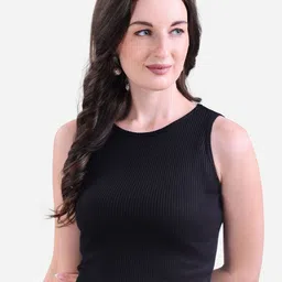 Halff Grey Women Ribbed Crop Tank Top-image-76