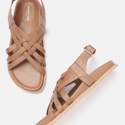Kenneth Cole Women Strappy Leather Open Toe Flats-8