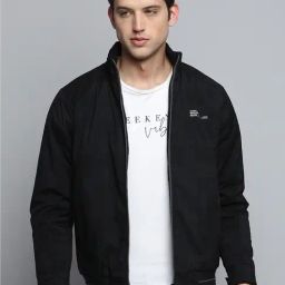 Showoff Black Regular Fit Jacket-10