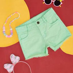 Pantaloons Junior Green Cotton Regular Fit Shorts-picture-47