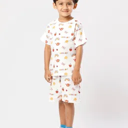 Orange Sugar Unisex Kids Printed T-shirt with Shorts-33