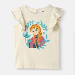 Nauti Nati Girls Cotton Frozen Glitter Print T-shirt-picture-58
