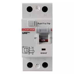 Anchor UNO Plus 32 A Dual Pole 30 mA Residual Current Circuit Breaker (RCCB), 98904-29