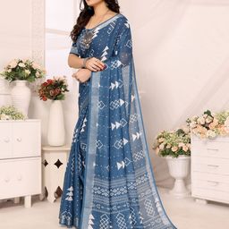 vj fashion Women Geometric Printed Saree With Zari Border-image-64