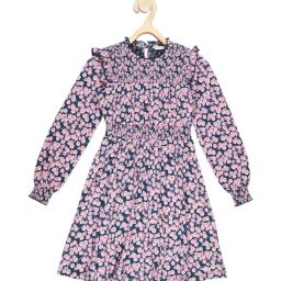 Peter England Kids Navy & Pink Printed Full Sleeves Dress-picture-35