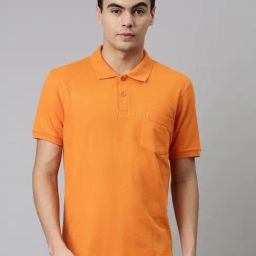 Dixcy Scott Maximus Orange Cotton Regular Fit Polo T-Shirt-image-9
