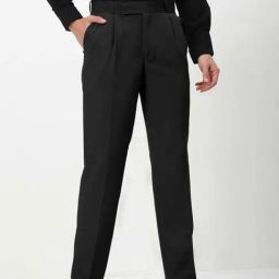 Showoff Black Cotton Slim Fit Trousers-picture-30