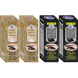 Bhimseni Karyalay Set Of 4 White & Black Surma With Triphala Bhasm- 1.5 g Each-28