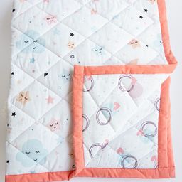 Yellow Doodle Reversible Comfort Quilt - Peach-image-91