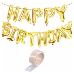 Bubble Trouble Happy Birthday Latex Decoration Kit 13  Letters - Golden-image-48