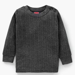 Babyhug Cotton Mix Full Sleeves Solid Thermal Vest - Dark Grey-image-12