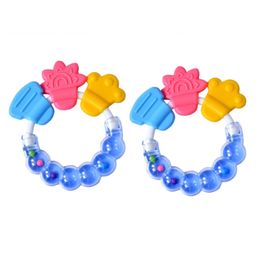 BPA Free Silicone Teether with Rattle Handle - Pack of 2-20
