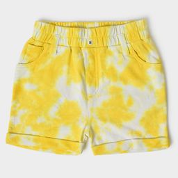 Mi Arcus 100% Cotton Tie & Dye  Shorts - Yellow-image-65