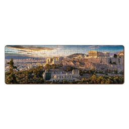 Mini Leaves Panorama View Athens Greece 108 Pieces Wooden Puzzle- Multicolor-11