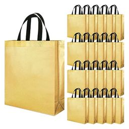 Evafly Gift Bags Reusable Shopping Bag with Handle Carry Bag Pack Of 50 - Gold-image-13