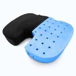 Sleepsia Coccyx Memory Foam Ventilated Infused Gel Pillow for Tailbone Pain Relief (Black)-image-2