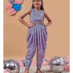 Pspeaches Sleeveless  Abstract Printed  Jumpsuit - Blue-image-62