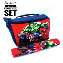 Echo Boomers Avengers Print Insulated Tiffin Lunch Bag & Rolled Dinning TableMat Combo Set-25