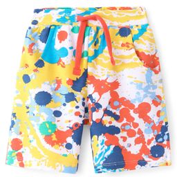 Babyhug French Terry Knit Knee Length Shorts with Abstract Print - Multicolour-image-93