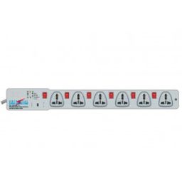 MX 6 Outlet Universal Spike Protector 5 Amp with Individual Switch 3 Meter (MX-983B)-30
