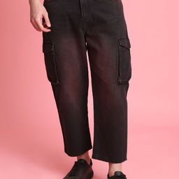 Bene Kleed Men Wide Leg Low Distress Light Fade Jeans-image-2