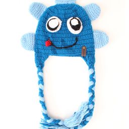 Woonie Dinosaur Designed Handmade Beanie Cap - Blue image 2