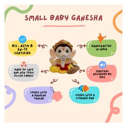 Panda's Box Mantra Chanting Baby Ganesha (Small - ) | Musical Soft Plush Toy image 3